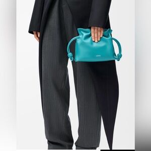 Loewe Mini Flamenco clutch in nappa calfskin Deep Turquoise New/receipt $2350
